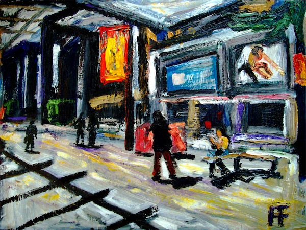 forrest_vancouver_bc_granville_street_at_hudsons_bay_oil_on_canvas_14x18